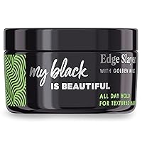 MY BLACK IS BEAUTIFUL Golden Milk Edge Slayer, 2.6 Fl Oz — Flake-Free Edge Control for Curly and Coily Hair — Formulated with Coconut Oil, Honey, and Turmeric