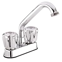 Belanger 3040W Dual Handle Laundry Tub Faucet with Swivel Spout and Hose End for Utility Sink, Polished Chrome
