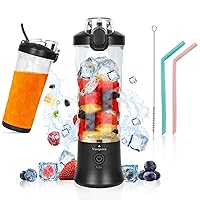 Portable Blender, Personal Size Blender for Shakes and Smoothies, Waterproof 20OZ USB Rechargeable Mini Blender Cup with 6 Sharper Blades Hand-held Blender for Kitchen/Home/Travel