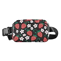 Strawberries Belt Bag for Women Men Water Proof Pack Bag with Adjustable Shoulder Tear Resistant Fashion Waist Packs for Cycling