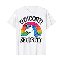 Unicorn Security Funny Dad Mom Halloween Birthday Costume T-Shirt