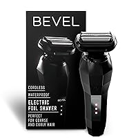 Bevel Electric Shaver for Men, Electric Foil Shaver, Wet and Dry Electric Razor, Waterproof, Fast Charging, Cordless Rechargeable, Black