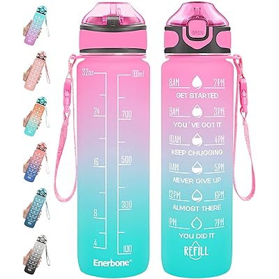 Enerbone 32 oz Water Bottle with Times to Drink and Straw, Motivational  Drinking Water Bottles with Carrying Strap, Leakproof BPA & Toxic Free,  Ensure You Drink Enough Water for Fitness Gym Outdoor