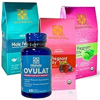 Secrets Of Tea Fertility Bundle - Fertility Tea and Fertility Supplements for Women & Men, Prenatal Vitamins with Inositol, Vitex and Folate to Help Support Hormone Balance for Women