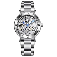 Women's Automatic Watches Luxury Stainless Steel Band Automatic Mechanical Watch Waterproof Skeleton Wrist Watch