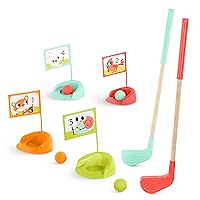 Wooden Golf Set- Sports & Outdoors- 15 pc Golf Set for Toddlers with Storage Bag- Pretend Play- 3 Years +