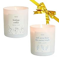 NYC Inspired Scented Candle Bundle: Bodega Coffee and Soft Serve from The Corner Truck, 9oz, 50 Hour Burn, Vegan Soy & Coconut Blend Candle for Home Decor, Gift for Women & Men