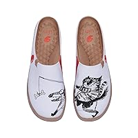 UIN Men's Painted Slipper Lightweight Comfort Mules Walking Casual Household Slip Ons Art Travel Shoes Malaga