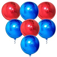 Metallic Royal Blue Balloons - Big 22 Inch, Pack of 12 | Metallic Silver Balloons - Pack of 12 | Red Balloons Metallic Big - 22 Inch, Pack of 6 | USA Balloons for 4th Of July Party Decorations