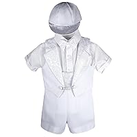 Baptism Christening Boy Formal Vest Set Shorts White Suit Gown Outfit Hat 0M-2T