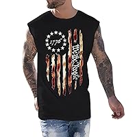 Mens t Shirt Flag Crochet Tank top Men Mens Muscle t Shirt Plus Size Funny Workout Shirts Black Gym top