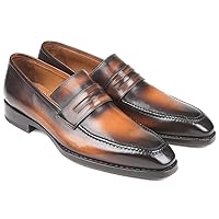 Paul Parkman Brown Burnished Goodyear Welted Loafers (ID#36LFBRW)
