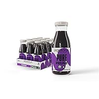 Pomona Organic Juices Pure Prune Juice, 8.4 Ounce Bottle (Pack of 12), Cold Pressed Organic Juice, Non-GMO, No Sugar Added, Not from Concentrate, Gluten Free, Kosher Certified, Preservative Free