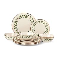 Lenox 893172 Holiday 12-Piece Plate and Bowl Set
