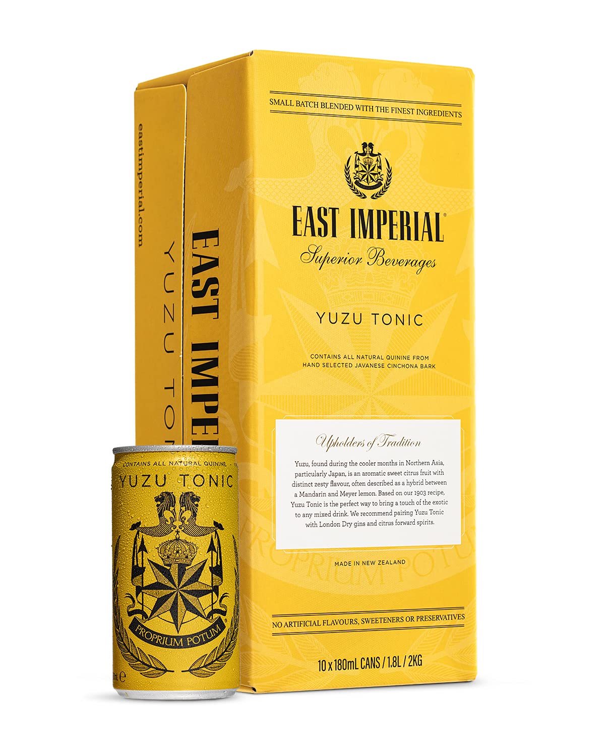 East Imperial Premium Yuzu Tonic Water, Cans, No Artificial Sweeteners, Flavorings or Preservatives, 6.1 Fl Oz (Pack of 10)