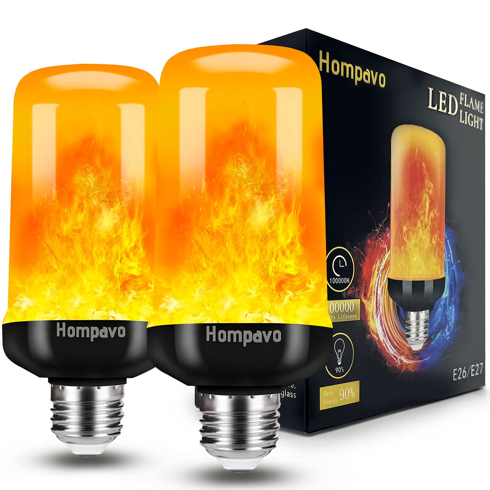 Mua Hompavo 【Upgraded】 LED Flame Light Bulbs, 4 Modes Flickering ...