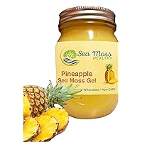 Sea Moss Gel- Wildcrafted Organic Irish Moss Non-GMO All Natural No Preservatives Vitamins and Minerals Healthy Digestion Immune Support (Pineapple)