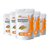BULKSUPPLEMENTS.COM Ashwagandha Root Extract Powder - Ashwagandha Supplement, Ashwagandha Powder - from Ashwagandha Root - Vegan & Gluten Free, 600mg per Serving, 5kg (11 lbs) (Pack of 5)