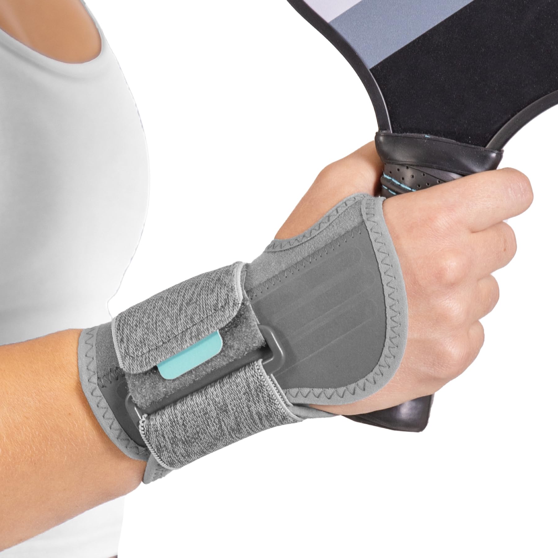 BraceAbility Court Comfort Wrist Brace - Athletic Tennis Wrist Support Wrap Compression Sleeve for Pickleball, Sprained Wrist, Tendonitis, Badminton, Racquet Sports Pain Relief Recovery (M - Right)
