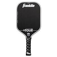 Franklin Sports Pro Pickleball Paddles - FS Tour Series Raw Carbon Fiber T700 - USA Pickleball Approved - Unibody Epoxy Resin Injected Edge - Dynasty + Tempo - 14mm/16mm Core - Gray, Blue + Pink