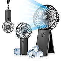 Portable Handheld Fan Pink Black, 15H Max Cooling Time, 4 Speeds Battery Operated Fan, Women, Men's Travel essentials, Suitable for Outdoor Commuting Makeup Office