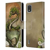 Officially Licensed Stanley Morrison Green Hot Tea in Cup Dragons 2 Leather Book Wallet Case Cover Compatible with Nokia C2 2nd Edition