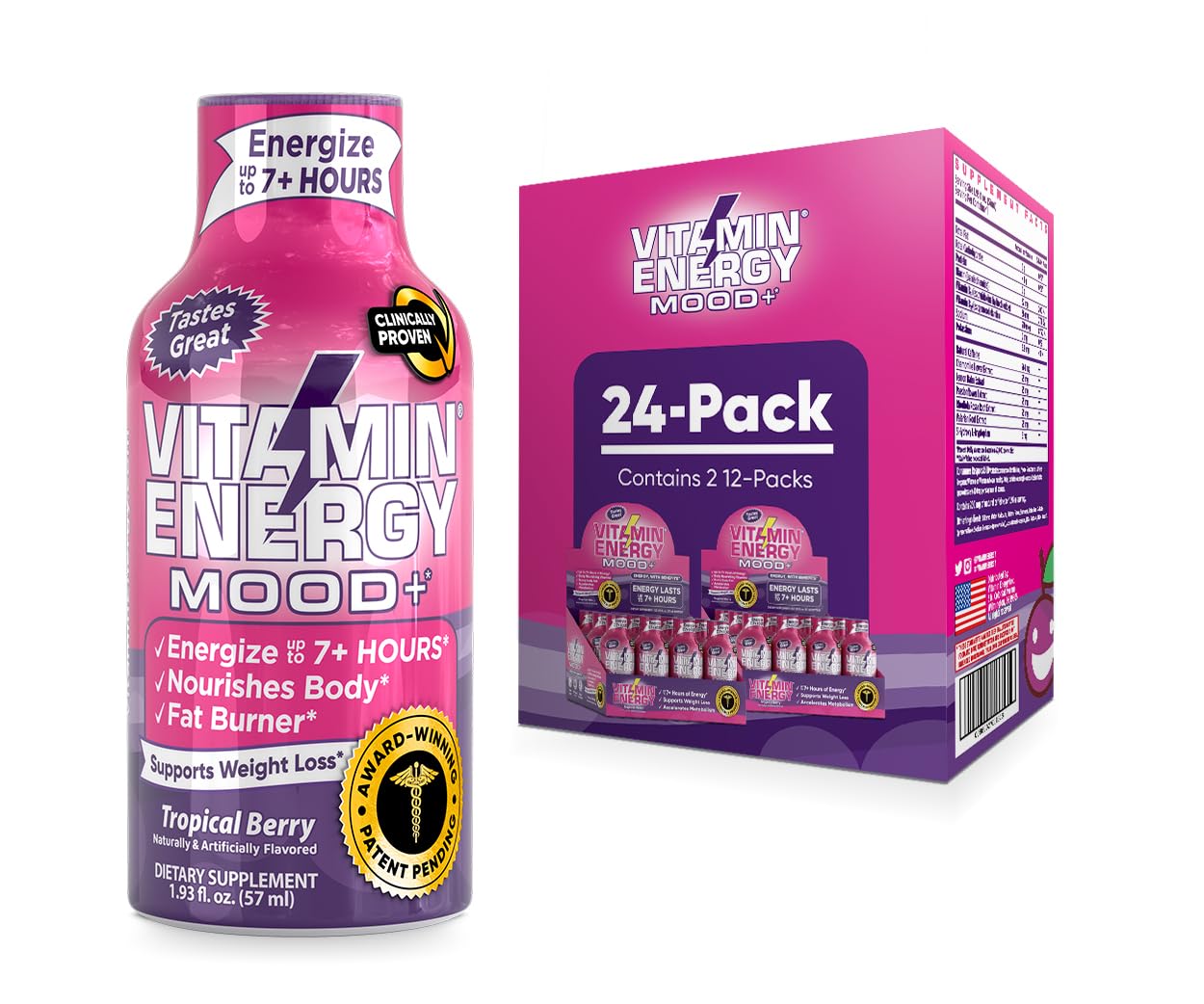 Vitamin Energy Mood+ and Focus Energy Drink Shot Bundle