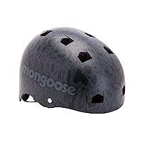 Mongoose BMX Bike Helmet, Multi Sport Kids Helmet, Grey/Black, Youth