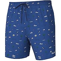 HUK Men's Kc Scott Patterned Volley Shorts, Performance Fishing Boardshorts