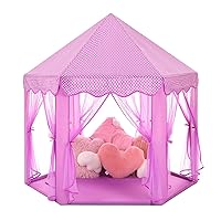 Monobeach Princess Tent Girls Large Playhouse Kids Castle Play Tent with Star Lights Gift Toy for Children Indoor and Outdoor Games, 55'' x 53'' (DxH) (Purple)