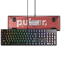 Pulsar Gaming Gears - PK021 Lunar Alloy Full Size Aluminum Alloy Build Hot Swappable Mechanical Gaming Keyboard Full RGB LED Backlit USB Wired for Windows PC 104 Keys (Blue Clicky Switch)