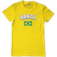 Threadrock Big Boys' Brazil Brazilian Flag Youth T-Shirt