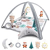 The Peanutshell 7 in 1 Baby Play Gym, Activity Center and Tummy Time Mat, Woodland Animals