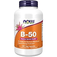 NOW Supplements, Vitamin B-50 mg, Energy Production*, Nervous System Health*, 250 Veg Capsules