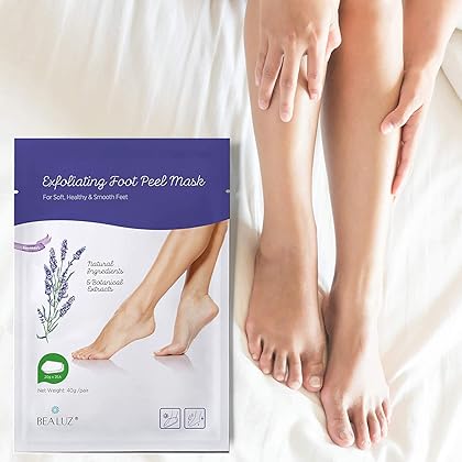 2 Pairs Foot Peel Mask Exfoliant for Soft Feet in 1-2 Weeks, Exfoliating Booties for Peeling Off Calluses & Dead Skin, For Men & Women Lavender by BEALUZ