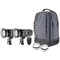 Westcott FJ400 Strobe 2-Light Backpack Kit with FJ-X3 M Universal Wireless Trigger Compatible with Most Camera Brands - 400Ws TTL HSS AC/DC Powered 480+ Full Power Flashes (US/CA Plug)