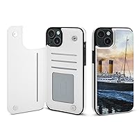 Retro Titanic Famous Old Historic Phone Case Flip Wallet with Card Holder Protective Phone Cover Compatible with iPhone 15 Plus