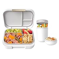 Bentgo® Modern Bento-Style Lunch Box Set With Reusable Snack Cup (White)