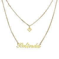 Stainless Steel Chain Rose Gold Pendant Customized Plate Personalized Name Necklace