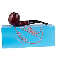Rossi Rubino Antico Tobacco Pipe by Savinelli - Italian Hand Crafted Briar Pipe, Deep Red Hand Brushed Stain With Polished Finish, Rich Wood Grain Gentleman's Pipe With Vintage Feel (8626)
