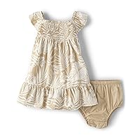 The Children's Place Baby Girls' and Newborn Dresses, Cream Palm Print, 3-6 Months