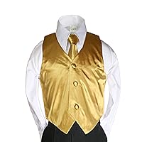 23 Color 2pc Boys Formal Satin Vest and Necktie Set from 8 to 20 Years