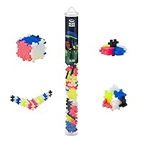 PLUS PLUS - Glow in The Dark Color Mix, 70 Pieces - Construction Building Stem/Steam Toy, Interlocking Mini Puzzle Blocks for Kids