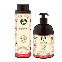 Natural Moisturizing Body Wash for Dry Skin & Natural Liquid Hand Soap - Organic Tomato and Beetroot - No SLS or Parabens - Vegan and Cruelty-Free Shower Gel, 17.6 oz