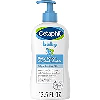 Cetaphil Baby Daily Lotion with Organic Calendula, NEW 13.5 fl oz, Mother's Day Gifts, Vitamin E, Sweet Almond & Sunflower Oils, Dermatologist Tested, Clinically Proven for Sensitive Skin