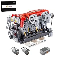 Engine Model Building Kit, RB DOHC Parallel Twin-Turbo Four-Valve Inline Six-Cylinder MOC Engine Model Building Blocks Set (2291PCS)