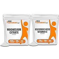 BULKSUPPLEMENTS.COM Magnesium Citrate Powder with Ascorbic Acid (Vitamin C), 500g - Unflavored & Gluten Free Bundle