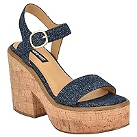 Nine West Womens Amye Ankle Strap Wedge Sandals
