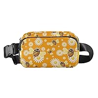 Bees Fanny Pack for Women Men Belt Bag Crossbody Waist Pouch Waterproof Everywhere Purse Fashion Sling Bag for Running Hiking Workout Travel