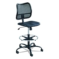 Safco Products 3397BV Rolling Chair, Extended Height, Black Vinyl Mesh, Adjustable Height, Supportive Back and Ergonomic Design, 250 lbs Weight Capacity - Office, Home & Kitchen Furniture